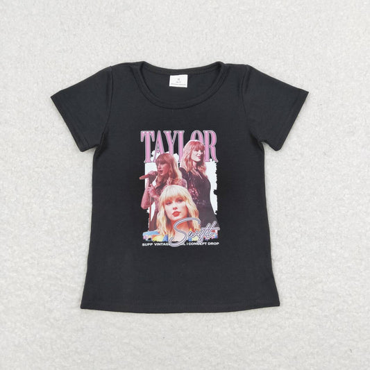 GT0572 Letter black short sleeve top