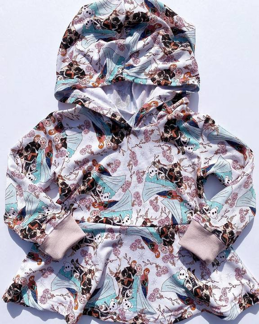 presale GT0653 Princess Flower Hooded Long Sleeve Top