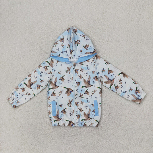 GT0875 Baby Boys Duck Beige Zipper Hooded Long Sleeve Top  D 4.7