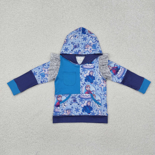 GT0890 Princess blue purple hooded long-sleeved top