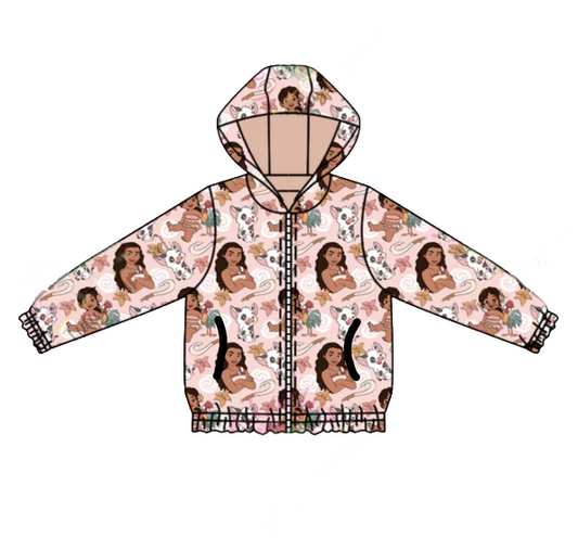 presale GT0900  Baby Girls Cartoon Island Princess Zip Jackets Cardigan Tops 2024 11.23