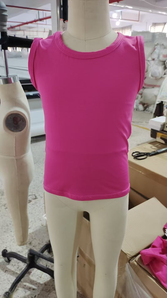 presale GT0982 Baby Girls Hot Pink Sleeveless Vests Top  D 4.25