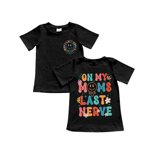 presale GT1026 Baby Boys Black Smiles On My Moms Last Nerve Tee Shirts Top   D 5.6