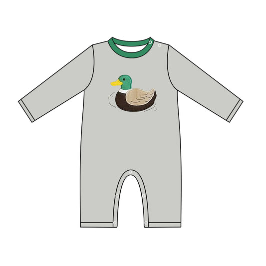 presale LR1027 Duck gray green long sleeve jumpsuit