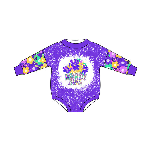 presale LR2111   Mardi gras letter flower carnival purple long sleeve jumpsuit  2024 10.14