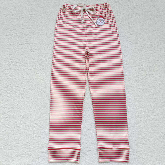P0200 Adult Embroidered Santa Red and Green Striped Trousers