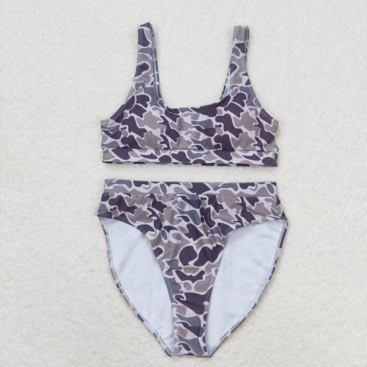 S0321 Adult women's camouflage swimsuit set