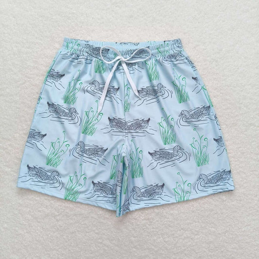 S0359 Adult Men July 4th Mallard Swimming Trunks