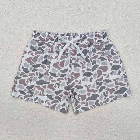 S0458 Brown and grey camouflage swimming trunks