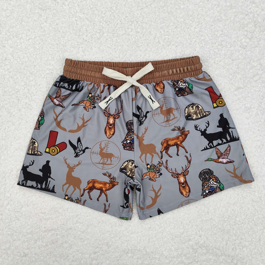 S0471 Elk Puppy Hunting Gray Swim Trunks D 4.24