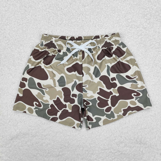 S0475 Brown and green camouflage swimming trunks D 4.9