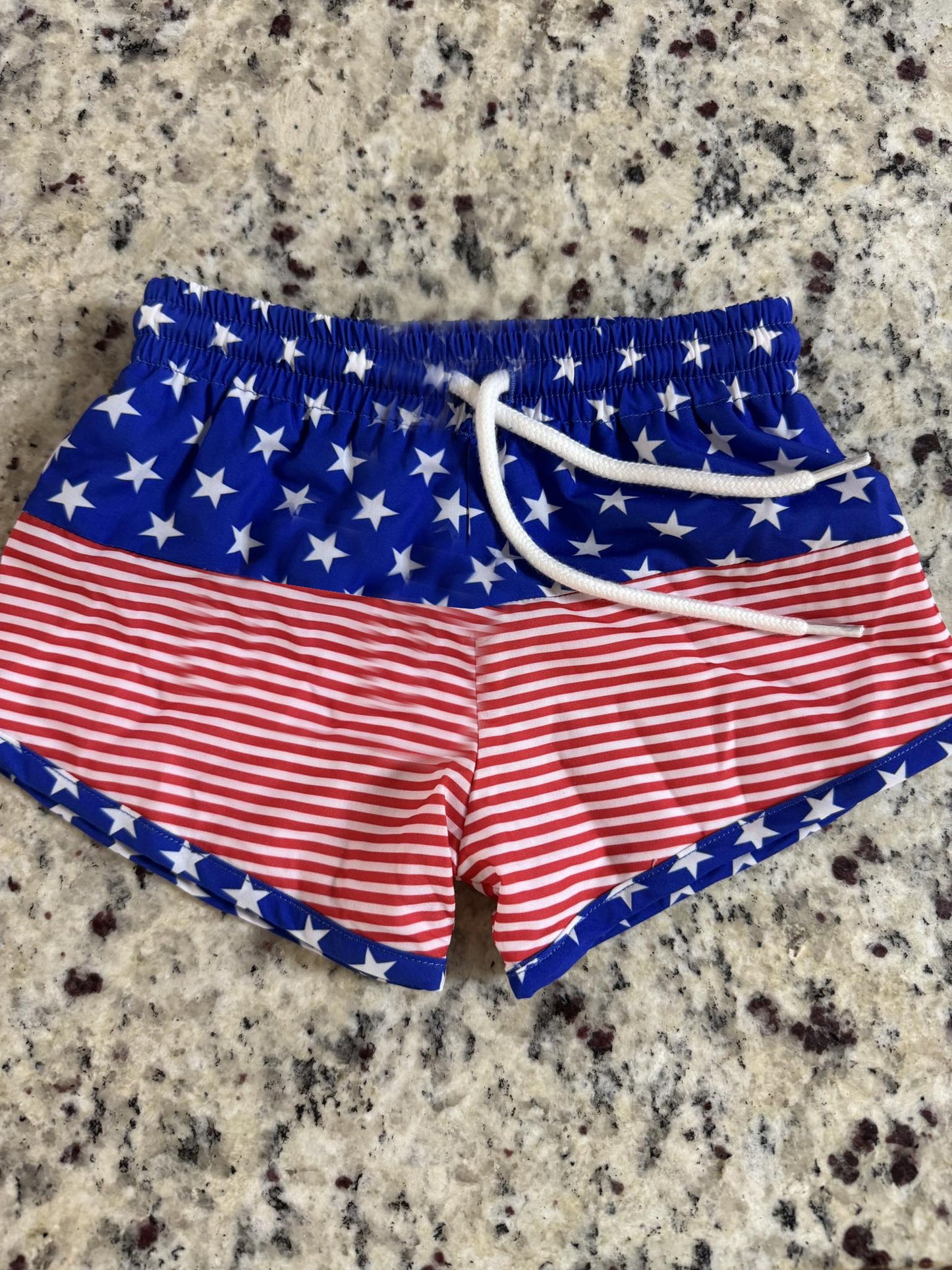 presale S0549 National Day Stars Red Stripes Blue Swim Trunks  D 3.29