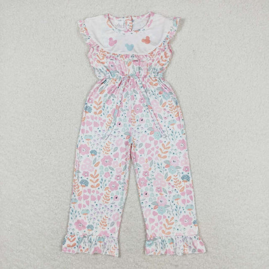 SR1139 floral lace sleeveless jumpsuit
