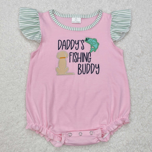 SR2337  Fish Puppy Striped Pink Vest Bodysuit