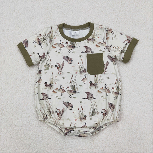 SR2413  Duck Green Pocket Short Sleeve Bodysuit   D 3.17