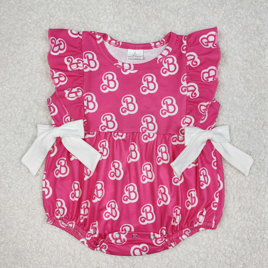 SR2567 Baby Infant Girls Doll B Bows Ruffle Rompers