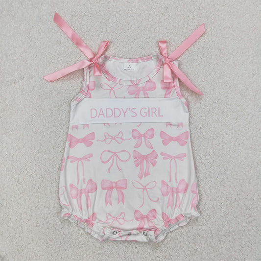 SR2818  Baby Infant Girls Daddy's Girl Bows Rompers  D 4.4