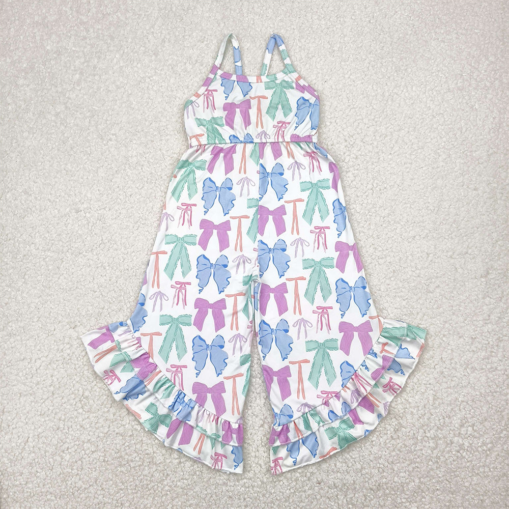 SR2847  Baby Girls Coquette Bows Colorful Straps Jumpsuits D 4.24
