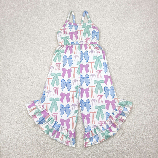 SR2847  Baby Girls Coquette Bows Colorful Straps Jumpsuits D 4.24