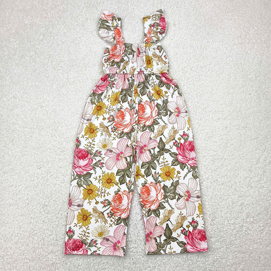 SR3053 Baby Girls Flutter Sleeves Flowers Bell Jumpsuits  D 4.14