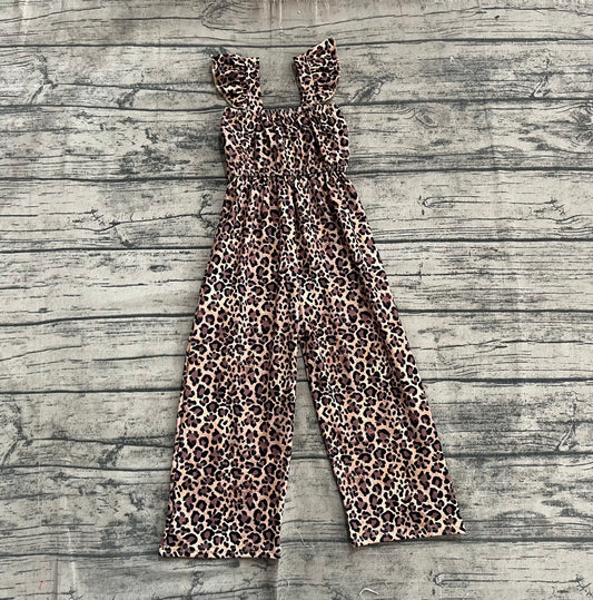 presale SR3054 Baby Girls Flutter Sleeves Leopard Bell Jumpsuits D 4.25