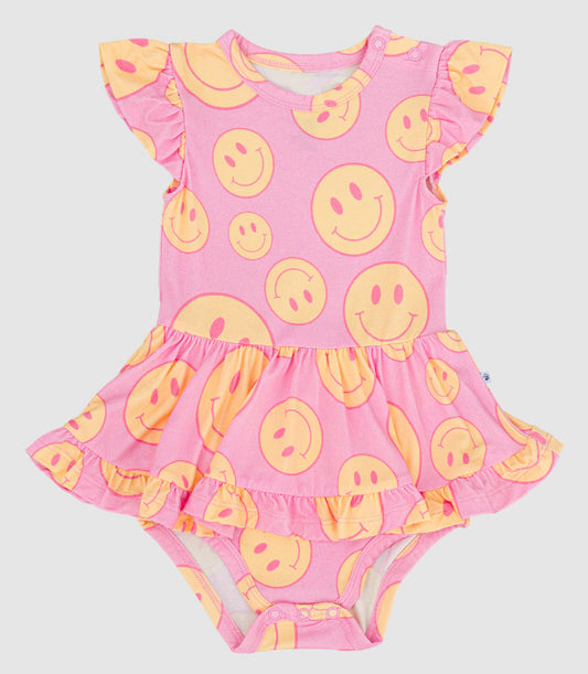 presale SR3084 Baby Girls Pink Flutter Sleeves Smiles One Piece Ruffle Swimsuits  D 3.19