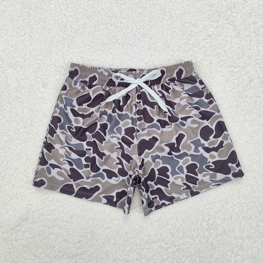 SS0079 Baby Boys Gray Camouflage Swim Trunks