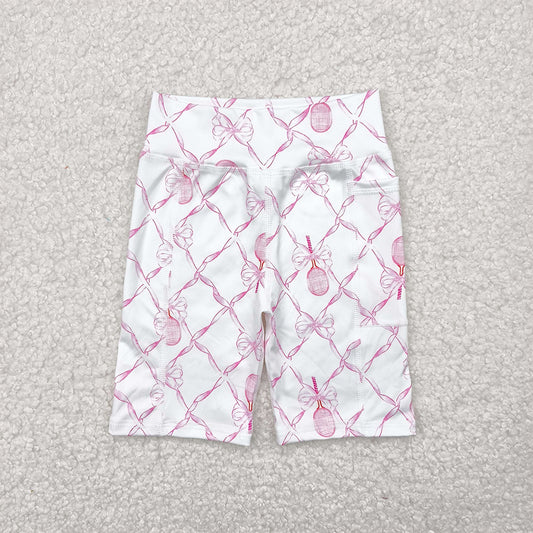 SS0397  White Yoga Shorts with Racket Bow D 4.25