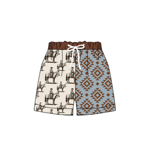 presale SS0453  Baby Boys Western Horse Aztec Trunks 2025 2.15