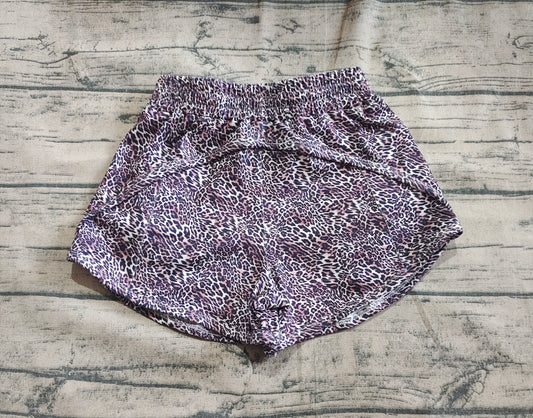 presale SS0480 Baby Girls Brown Leopard Yoga Shorts Bottoms D 4.11