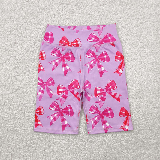 SS0540 Baby Girls Pink Plaid Bows Biking Shorts Bottoms  D 4.2