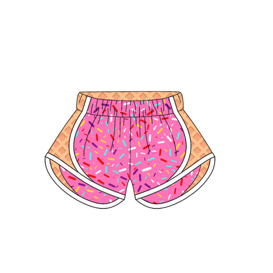 presale SS0574  Adult Women Pink Ice-cream Drip Yoga Shorts Bottoms  D 4.1