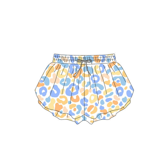 presale SS0591  Baby Girls Blue Yellow Leopard Summer Shorts Bottoms D 4.2