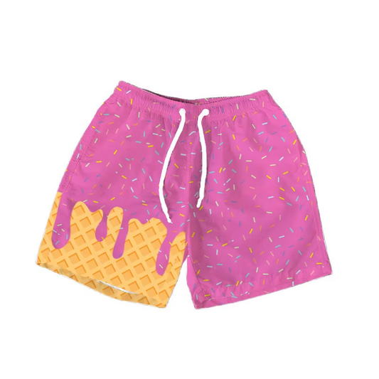 presale SS0616  Baby Girls Pink Ice Cream Drip Summer Shorts Bottoms  D 6.10
