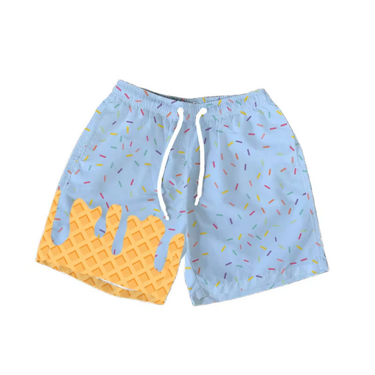 presale SS0617 Baby Girls Light Blue Ice Cream Drip Summer Shorts Bottoms   D 6.10