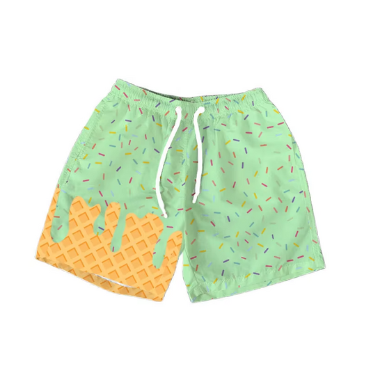 presale SS0620 Baby Girls Blue Ice Cream Drip Summer Shorts Bottoms  D 6.10