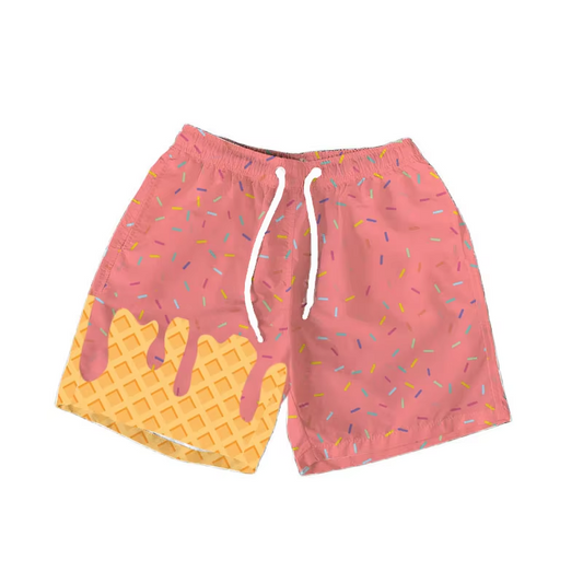 presale SS0622  Baby Girls Peach Ice Cream Drip Summer Shorts Bottoms D 6.10