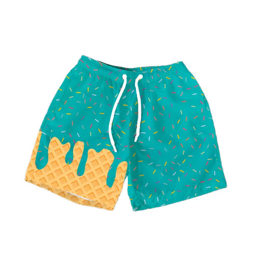 presale SS0623 Baby Girls Green Ice Cream Drip Summer Shorts Bottoms D 6.10