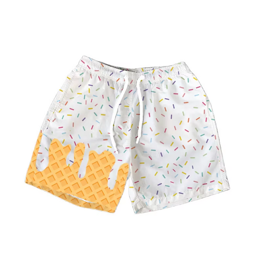 presale SS0625 Baby Girls White Ice Cream Drip Summer Shorts Bottoms   D 6.10