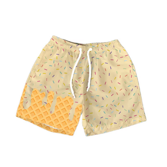 presale SS0627 Baby Girls Yellow Ice Cream Drip Summer Shorts Bottoms  D 6.10
