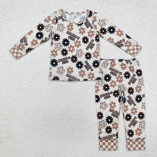 GLP1984 Bamboo mama's girl Beige floral long-sleeved trousers pajama set