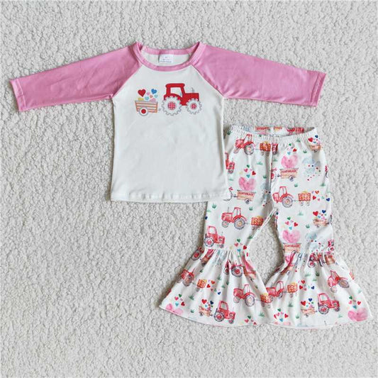 6 A29-30 Love Car Long Sleeve Flared Pants Valentine's Day Suit