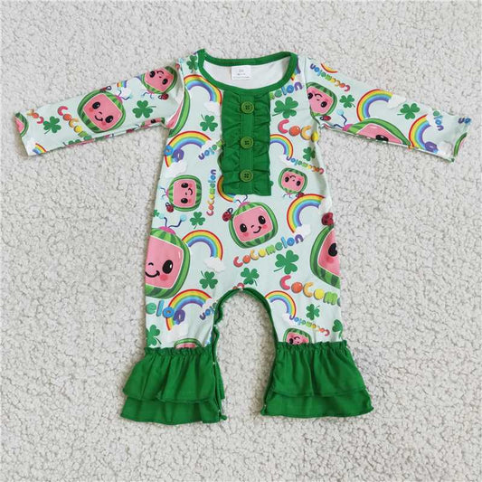 6 A9-4   Green Long Sleeve Bodysuit