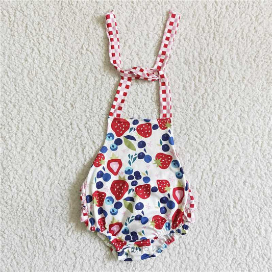 A15-3 Strawberry strappy romper
