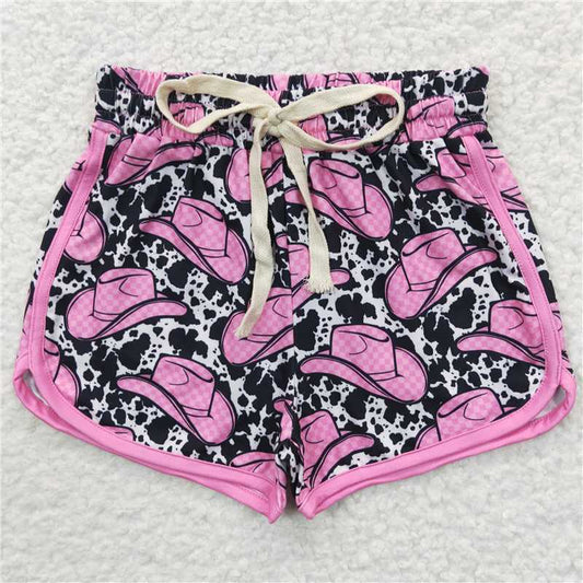 SS0091 Hat cow pattern milk silk shorts