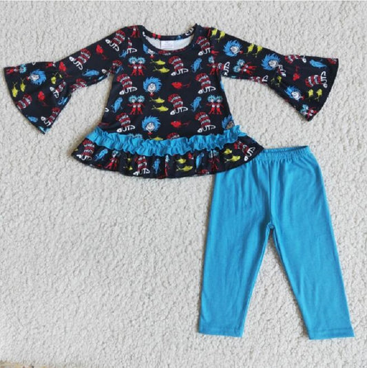 6 A10-16  Long Sleeve Top Blue Pants