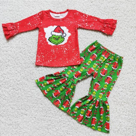 6 B6-37  christmas hat Cartoon cute red long sleeve suit