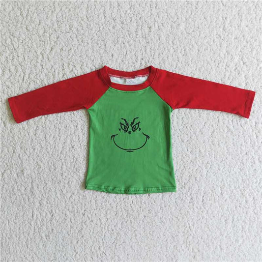 A6-5 Green monster heart face red long sleeves
