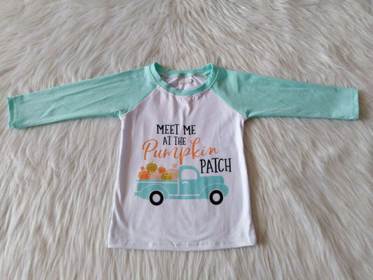 A32-3 Green Pumpkin Car Long Sleeve Top