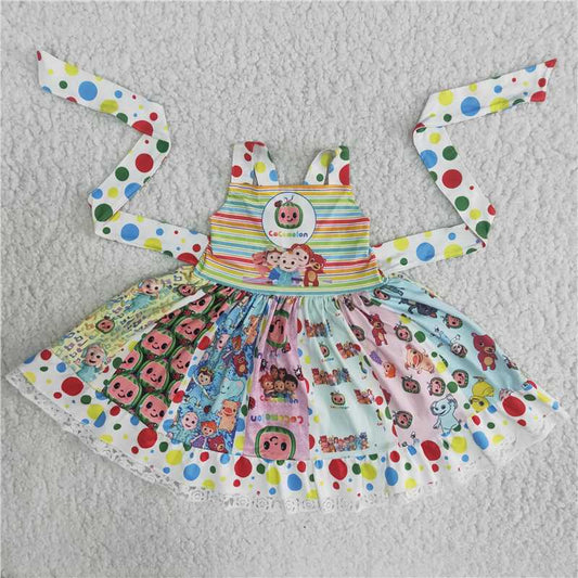 B8-24  New summer Watermelon cartoon mosaic skirt